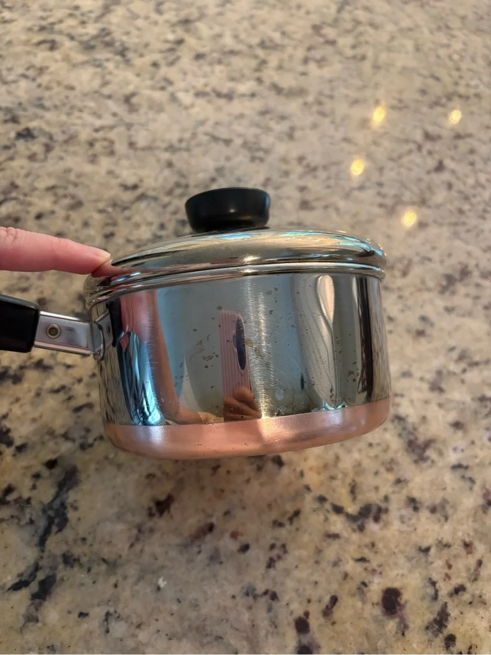 Vintage 1801 Revere Ware 1 Qt Saucepan With Lid Copper Bottom‎ Clinton, ILL
